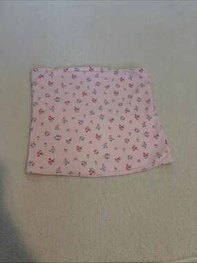Pink Floral Tube Shirt - Casual Stretch Mini